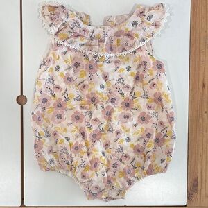 Floral Ruffled Baby Romper